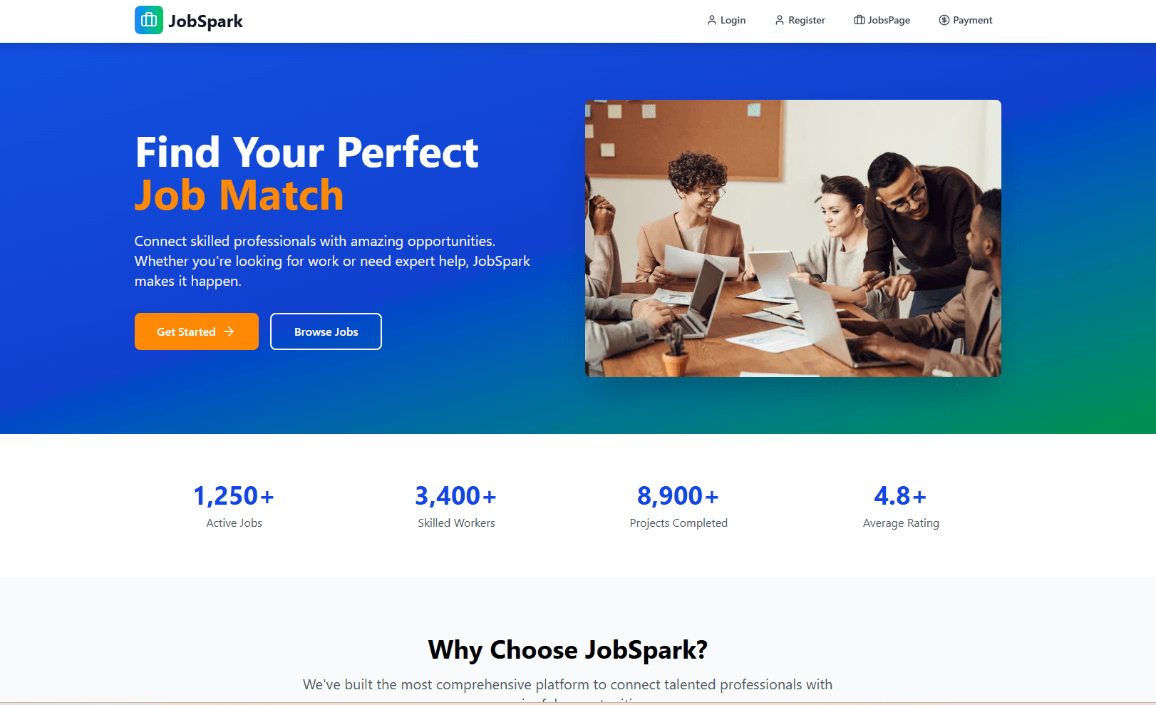 Screenshot of the JobsPark Platform project